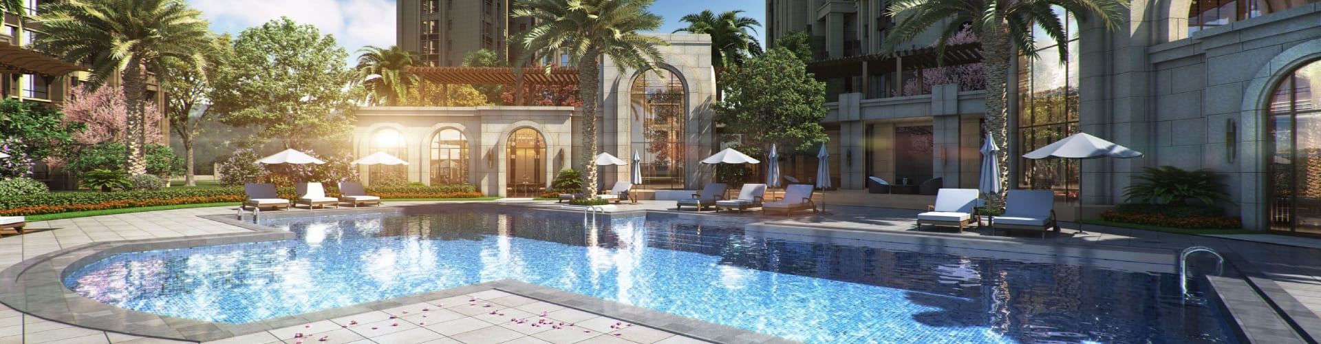 豪华别墅泳池景观